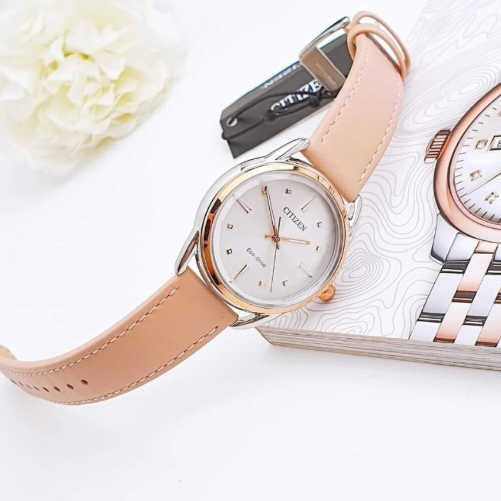 Citizen Women's Dress Classic Eco-Drive Beige Leather Watch 36mm - Picture 3 of 6